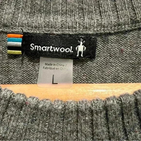 Smartwool Men's L Crewneck Sweater Gray Merino Wool Nylon Acrylic - Picture 3 of 6